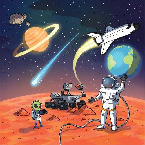 Gra edukacyjna quiz dla dzieci dorosłych BrainBox Kosmos Wersja kieszonkowa na Arena.pl