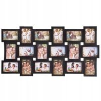 DUŻA RAMKA 18 ZDJĘĆ FOTORAMA 93x47 cm MULTI FOTO GALERIA KOLAŻ CZARNY