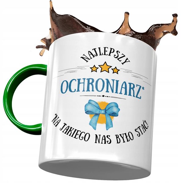 Kubek Zielony Ochroniarza Najlepszy Ochroniarz Z Nadrukiem Ze Zdjęciem zdjęcie 1