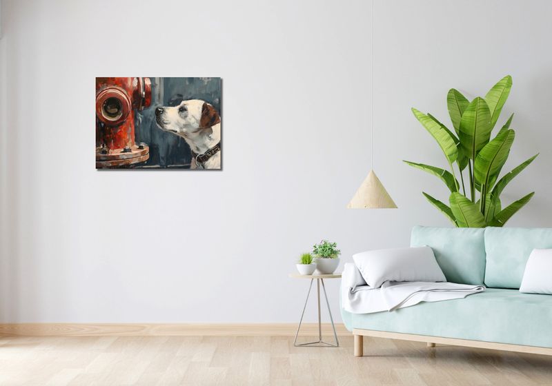 Obraz 70x50cm Kumpel przy Hydrancie zdjęcie 2