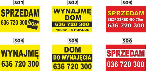 Tablica Szyld SPRZEDAM DOM DO WYNAJĘCIA 60x40cm na Arena.pl