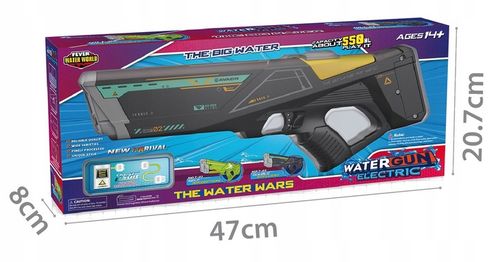 PISTOLET NA WODĘ KARABIN AUTOMAT Elektryczny miotacz wody AKUMULATOR USB na Arena.pl