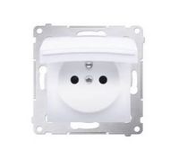 Simon54 gniazdo hermetyczne z klapką pełne DGZ1BZ.01/11 biały