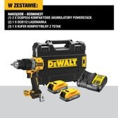 wiertarko-wkrętarka akum. z udarem xr 18v 2*1.7ah - dw dcd805e2t