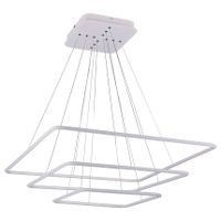 LAMPA wisząca MDECO SLIM/000016/4000/W metalowa OPRAWA kwadratowe ramki LED 116W 4000K zwis biały