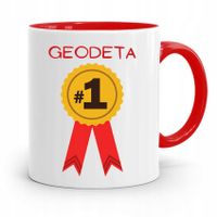 Kubek Czerwony Dla Geodety Geodeta Numer Jeden Z Nadrukiem Ze Zdjęciem