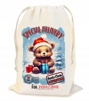 PEROSNALIZOWANY WOREK NA ŚWIĄTECZNY PREZENT POD CHOINKĘ Z IMIENIEM 23*34CM