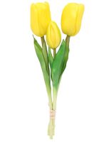 TULIPAN SILIKONOWY TULIPANY BUKIET 3 sztuki 29 cm ŻÓŁTE