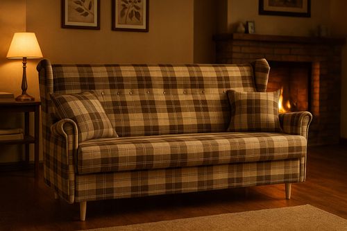 Sofa Uszak FELDA rozkładana fspania Family meble krata szara na Arena.pl