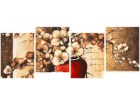 45CM 120 OBRAZ 4 ELEM OBRAZ KWIATY WAZONIE STORCZYKI ŚCIENNY