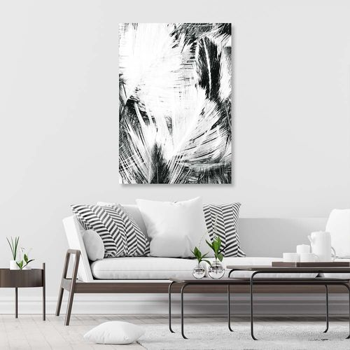 OBRAZ NA PŁÓTNIE Abstrakcja Liście B&W 40x60 na Arena.pl