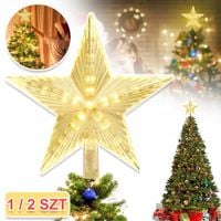 LAMPKA LED ZŁOTA GWIAZDA NA CZUBEK CHOINKI SZPIC GWIAZDA CHOINKOWA 21CM