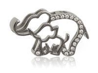 RODOWANY SREBRNY WISIOREK SŁONIK SZCZĘŚCIA CYRKONI