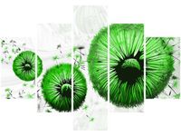 70 100CM OBRAZ 5 ELEM ZIELONE DMUCHAWCE DRUK PŁÓTNO