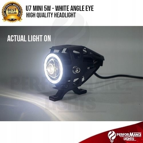2 x HALOGEN MOTOCYKLOWY U7 MINI+WŁĄCZNIK+RING na Arena.pl