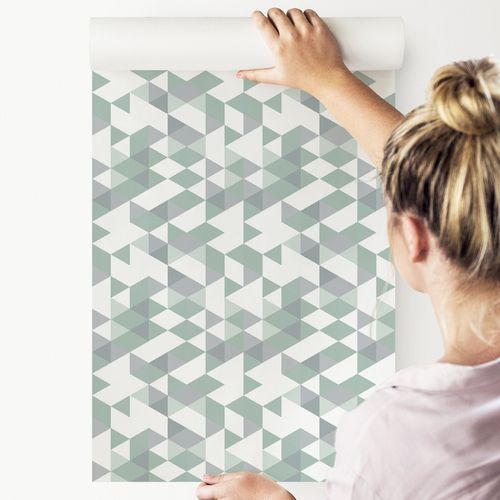 Tapeta Do Salonu Kolorowe GEOMETRYCZNE Trójkąty na Arena.pl