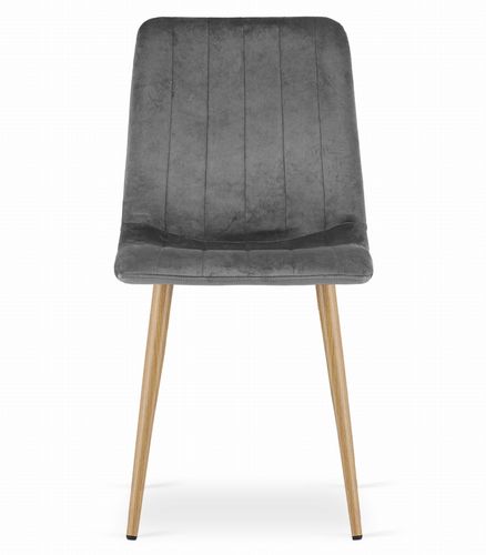 Krzesło LAVA - ciemny szary aksamit / nogi kolor drewna x 4 na Arena.pl