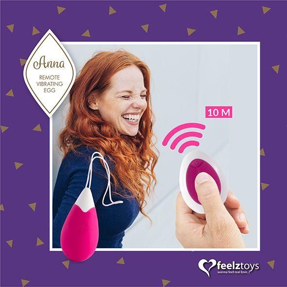 Feelztoys - Anna Vibrating Egg Remote Deep Pink zdjęcie 5