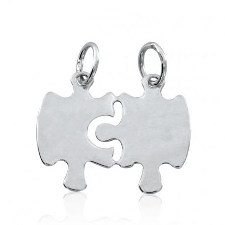 PODWÓJNY WISIOREK PUZZLE ŁAMANE PUZZEL PRÓBA SREBRA 925 GRAWER GRATIS! na Arena.pl