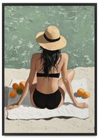 Plakat w ramce plaża czarny kostium 40x50 cm w czarnej ramie