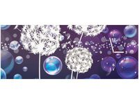 100CM 40CM ZEGAR ŚCIENNY BIAŁE DMUCHAWCE BAŃKACH MYDLANYCH MALOWNY RAMA