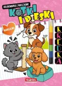 Kolorowanka Z Kredką Kotki I Pieski