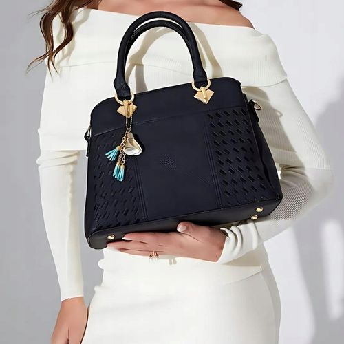 TOREBKA DAMSKA SKÓRZANA CZARNA ELEGANCKA TORBA SKÓRA EKOLOGICZNA MODNA na Arena.pl