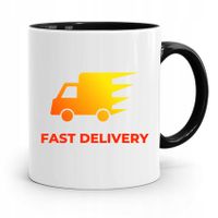 Kubek Czarny Dla Kuriera Fast Delivery Prezent Z Nadrukiem Ze Zdjęciem