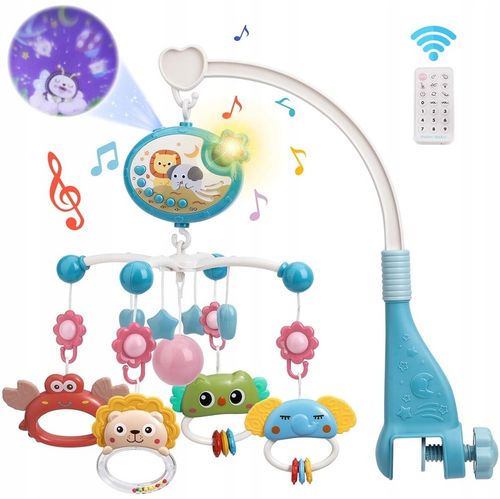 KARUZELA DO ŁÓŻECZKA PROJEKTOR GWIAZD Z PILOTEM DLA DZIECI NIEMOWLĄT TIMER na Arena.pl