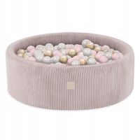 Suchy Basen z Piłkami 90x30 dla Dzieci Jasny Różowy Sztruks 200piłek MISIOO