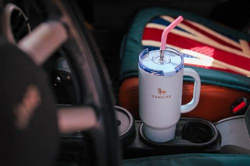 KUBEK TERMICZNY ZE SŁOMKĄ TERMOS Z UCHWYTEM NA HERBATĘ KAWĘ SZCZELNY 1200ML na Arena.pl