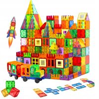 DUŻE KLOCKI MAGNETYCZNE KAFELKI ZESTAW XXL 100 EL RAINBOW MAGNETIC TILES