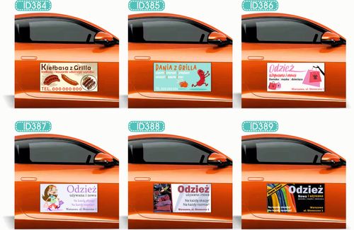 Magnes na samochód reklama magnetyczna 60x30 KIEŁBASA Z GRILLA różne wzory na Arena.pl