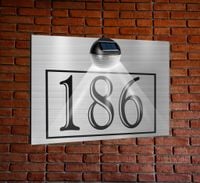 TABLICZKA ADRESOWA oświetlona numer domu dibond 40x30 SREBRNA aluminiowa