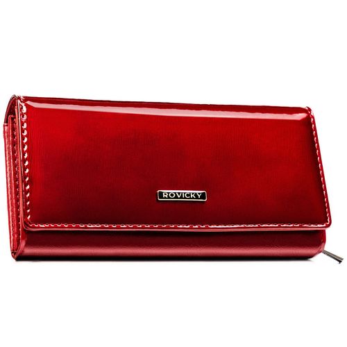 duży, czerwony portfel damski ze skóry naturalnej i ekologicznej - rovicky na Arena.pl