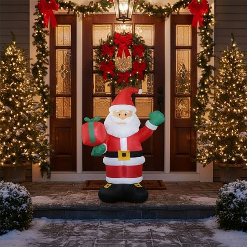 MIKOŁAJ DMUCHANY LED PODŚWIETLANY ŚWIECĄCY XXL 135 CM DEKORACJA ŚWIĄTECZNA na Arena.pl