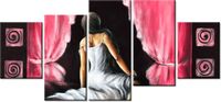 70CM 150CM OBRAZ 5 ELEM PIĘKNA DZIEWCZYNA CZERWIENI ŚCIENNY