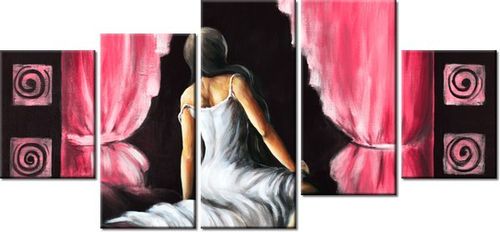 70CM 150CM OBRAZ 5 ELEM PIĘKNA DZIEWCZYNA CZERWIENI ŚCIENNY na Arena.pl