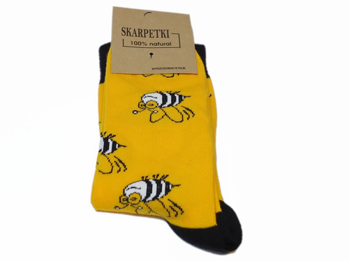 Kolorowe skarpety unisex żółte pszczoły produkt polski 35-37 na Arena.pl