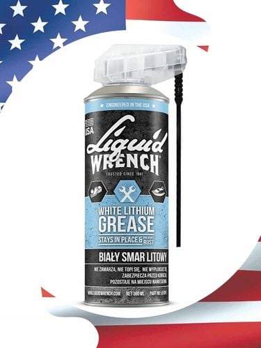 SMAR BIAŁY LITOWY W SPRAYU LIQUID WRENCH DO ZAWIASÓW KŁÓDEK 380 ml na Arena.pl