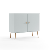 Komoda BOHO z drzwiczkami na wysokich drewnianych nogach - Szary mat Stone Grey