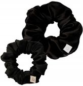 Jedwabna Gumka Do Włosów 2szt Zestaw S i M Czarny