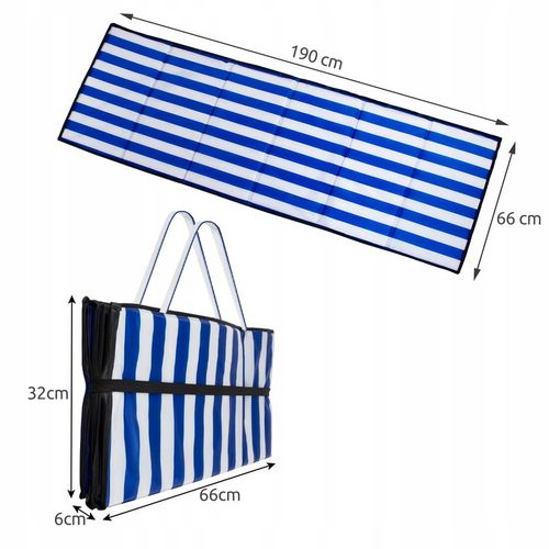 Mata Plażowa na Plaże Kamieniste Gruba Duża XXL Koc Plażowy Składana 190cm na Arena.pl