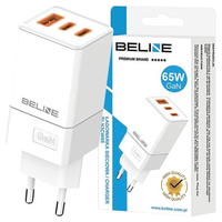 beline ład. siec. 2x usb-c + 1x usb 65wbiały/white (only head) pd 3.0