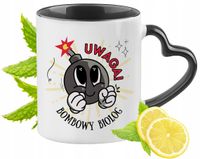 Kubek Czarny Z Uszkiem W Kształcie Serca Dla Biologa Na Prezent