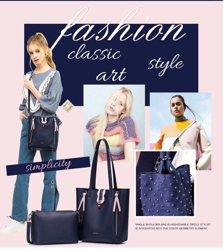 NUCELLE Stylowy granatowy shopper na Arena.pl