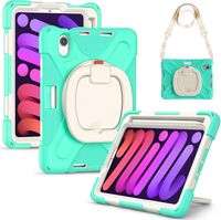 Etui do iPad Mini 6 8.3" z Podstawką i Paskiem na Ramię Miętowe