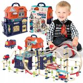 Kolejka elektryczna dla dzieci 2w1 składana w walizce 222 el Duże Pociąg y