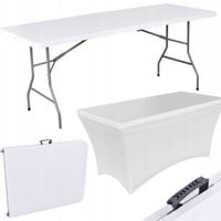 STÓŁ CATERINGOWY OGRODOWY + POKROWIEC OBRUS ZESTAW