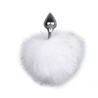 bunny tail plug no. 1   silver/whitekorek analny